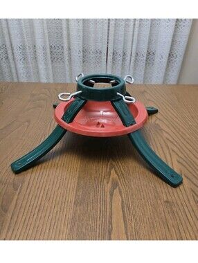Classic Metal Christmas Tree Stand 4 Leg Quadpod Water Basin Heavy Duty Retro